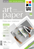 ColorWay ART Photo Paper T-shirt transfer (white), 5 sheets, A4, 120 g/mï¿½