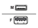 MANHATTAN 689208 Manhattan Hi-Speed USB adapter A male to A female, 90-degree