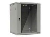 NETRACK 019-150-66-021 wall/hanging cabinet 19.15U/600 mm glass door grey remov. side pan.