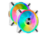 CORSAIR iCUE QL140 RGB 140mm White Dual Fan Kit with Lighting Node CORE