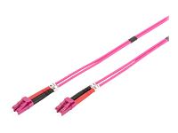 DIGITUS Fiber Optic Patch Cord LC to LC Multimode OM4 - 50/125m Duplex color RAL4003 Length 10m