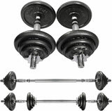 PROIRON PRKCAS20K Adjustable Dumbbell Set, 2 x bars/handles;  4 x 0.5 kg plates; 4 x 1.25 kg plates; 4 x 2.5 kg plates; 4 x collars; 1 x extended bar, 20 kg, Black