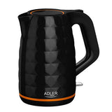Adler Kettle AD 1277 Standard, Plastic, Black, 2200 W, 360Â° rotational base, 1.7 L
