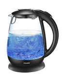 Mesko Kettle MS 1263 Standard, Glass, plastic, Black/ glass, 2200 W, 360 rotational base, 1.7 L
