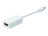 ASSMANN DisplayPort adapter cable mini DP - HDMI type A M/F 0.15m DP 1.1a compatible CE wh
