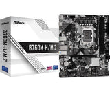 Mainboard|ASROCK|Intel B760 Express|Micro-ATX|Memory DDR5|Memory slots 2|2xPCI-Express 3.0 1x|1xPCI-Express 4.0 16x|1xM.2|1xHDMI|1xDisplayPort|2xUSB 2.0|3xUSB 3.2|1xUSB-C|1xPS/2|1xRJ45|3xAudio port|B760M-H/M.2