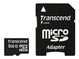 MEMORY MICRO SDHC 8GB W/ADAPT/CLASS10 TS8GUSDHC10 TRANSCEND