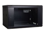 DIGITUS DN-WU19 04U/450/B DIGITUS Wall Mount Cabinet 19 4U 279/600/450mm, glass door, black, unmounted