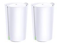 TP-LINK Deco X90 AX6600 Wi-Fi 6 Tri-Band Whole-Home Mesh System 2-pack Quad-core CPU 1x GE 1x 2.5GE RJ45 6x int.antennas MU-MIMO