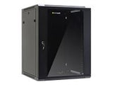 NETRACK 019-150-66-022 wall/hanging cabinet 19 15U/600 mm glass door black remov. side pan.