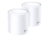 TP-LINK Deco X60 AX3000 Wi-Fi 6 Whole-Home Mesh System 2-pack Quad-core CPU 2x GE RJ45 4x int.antennas MU-MIMO