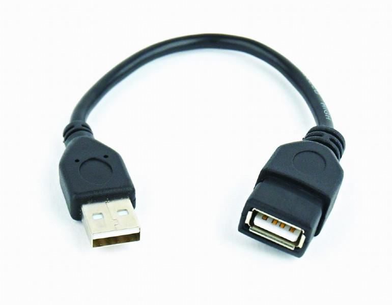GEMBIRD CCP-USB2-AMAF-0.15M Gembird USB 2.0 A- A-socket 0.15M cable black