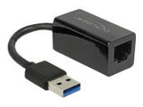 DELOCK Adapter SuperSpeed USB USB 3.1 Gen 1 with USB Type-A male > Gigabit LAN 10/100/1000 Mbps compact black
