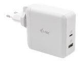 I-TEC USB-C Travel Charger 60W 1x USB-C port 60W 1x USB-A port 18W for laptops tablets smartphones HP Apple Dell MacBook etc.