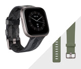 Fitbit Versa 2 Smart watch, NFC, OLED, Touchscreen, Heart rate monitor, Activity monitoring 24/7, Waterproof, Bluetooth, Wi-Fi, Smoke Woven Band/Mist Grey Aluminum Case