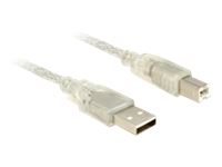 DELOCK Cable USB 2.0 Type-A male > USB 2.0 Type-B male 5 m transparent