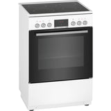 Bosch Cooker HKR39A220U Hob type Vitroceramic, Oven type Electric, White, Width 60 cm, Electronic ignition, Grilling, Digital, 66 L, Depth 60 cm