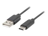 LANBERG CA-USBO-20CU-0005-BK Lanberg cable USB-C(M)->A(M) 2.0 QC 3.0 0.5m Black