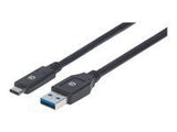 MANHATTAN USB 3.1 Gen 1 Device Cable 3m Type-A Male to Type-C Male 5 Gbps Black