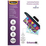 FELLOWES IL LAMINATING POUCH 80MIC A4 25PK