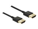 DELOCK Cable High Speed HDMI with Ethernet - HDMI-A male > HDMI-A male 3D 4K 1.5 m Slim Premium