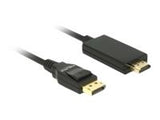DELOCK Cable Displayport 1.2 male > High Speed HDMI-A male passive 4K 1 m black