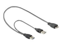 DELOCK Cable USB 3.0 Y 1x USB 3.0 micro-B St+ USB 2.0-A St 20cm
