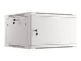LANBERG Wall mount cabinet 19inch 6U 600x600 steel doors grey flat pack