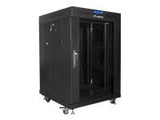 LANBERG free standing rack 19inch cabinet 15U 600x600 glass door LCD flat pack black