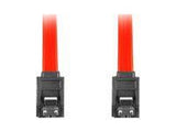 LANBERG CA-SASA-14CC-0030-R cable SATA DATA II 3GB/S F/F 30cm METAL CLIPS RED