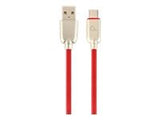 GEMBIRD CC-USB2R-AMCM-2M-R Gembird Premium rubber Type-C USB charging and data cable, 2m, red