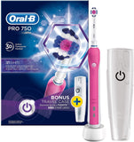 Oral-B Electric Toothbrush PRO 750 Rechargeable, For adults, Number of brush heads included 1, Number of teeth brushing modes 1, Pink