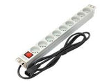 ASM A-19-STRIP-4-IMP PDU outlet strip 19 RACK 9xType E, 1.8m cable with C14, On/Off, aluminium