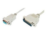 ASSMANN Printer connection cable D-Sub25 - D-Sub9 M F 3.0m serial snap hoods be
