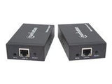 MANHATTAN 1080p HDMI over IP Extender Kit Extends 1080p Signal up to 120m with a Switch and Single Ethernet Cable IR Support Black