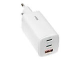 IBOX C-65 PD65W UNIVERSAL CHARGER GaN USB-C CABLE WHITE
