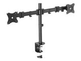 DIGITUS dual display desktop stand with clamping assembly 2 tft/LCD 27inch Vesa 75x75mm 100x100mm black