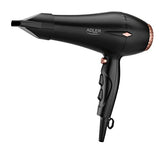 Adler Hair Dryer AD 2244 2000 W, Number of temperature settings 3, Ionic function, Diffuser nozzle, Black