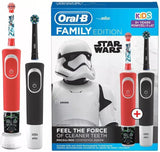 Oral-B Electric Toothbrush D100 Sensi + D100 Starwars Rechargeable, For kids, Number of teeth brushing modes 2, White and Black/Red