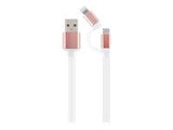 GEMBIRD CC-USB2-AM8PmB-1M-PK Gembird USB charging and data combo cable (8-pin + micro USB) 1m, white/pink