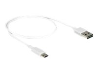 DELOCK Cable EASY-USB 2.0 Type-A male > EASY-USB 2.0 Type Micro-B male white 0.5 m