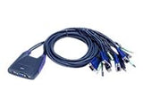 ATEN CS64US-AT ATEN CS64US 4-Port USB KVM Switch, Speaker Support, 0.9/1.2m cables