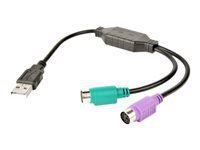 GEMBIRD UAPS12-BK Gembird USB to 2 ports PS/2 converter USB A plug/2 x MDIN 6F 30cm cable black