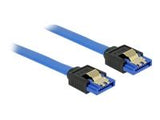 DELOCK Cable SATA 6 Gb/s receptacle straight > SATA receptacle straight 20cm blue with gold clips