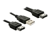 DELOCK Power Over eSATA Y- cable > USB and eSATA male 1m