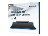 GEMBIRD MP-LED-4P Gembird LED mouse pad with 4-port USB 2.0 HUB, dimensions: 255mm x 210mm, black
