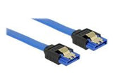 DELOCK Cable SATA 6 Gb/s receptacle straight > SATA receptacle straight 50cm blue with gold clips
