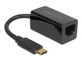 DELOCK Adapter SuperSpeed USB USB 3.1 Gen 1 with USB Type-C male > Gigabit LAN 10/100/1000 Mbps compact black