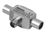 HAMA Antenna Splitter coax plug - 2 coax sockets metal