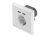 LANBERG AC-WS01-USB2-F Lanberg AC Wall Socket schuko with 2 Port USB Charger, White